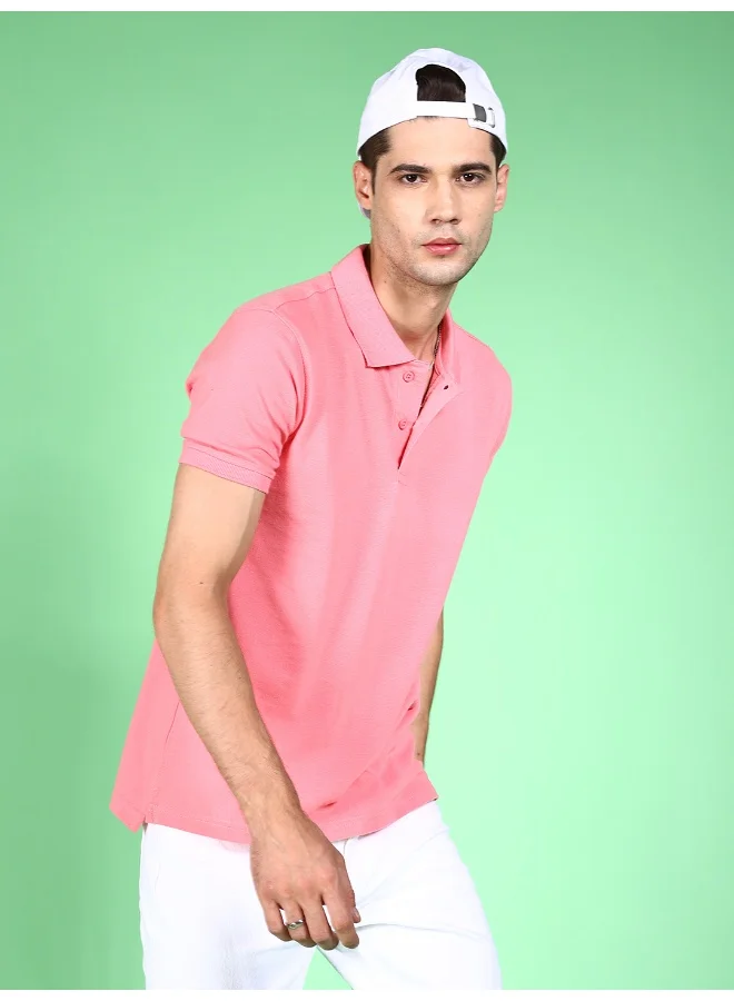 شركة المرآب الهندية Men Slim Fit Graphic Back Printed Polo Collar Tshirt