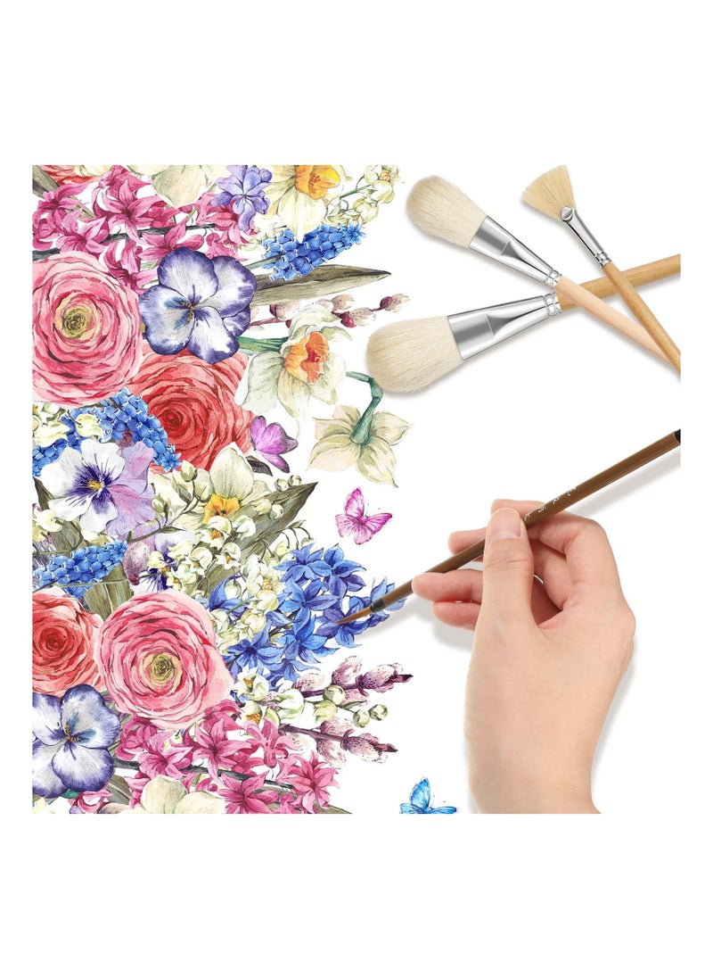 Generic Ceramic Brushes Set, Different Shapes Watercolor Wool Bristle Art Paintbrush Sets for Painting Artists Rock Students Adults Kids for Oil, Gouache, Nail, Face, DIY Craft Art Painting(9 Pcs )  - Image 5
