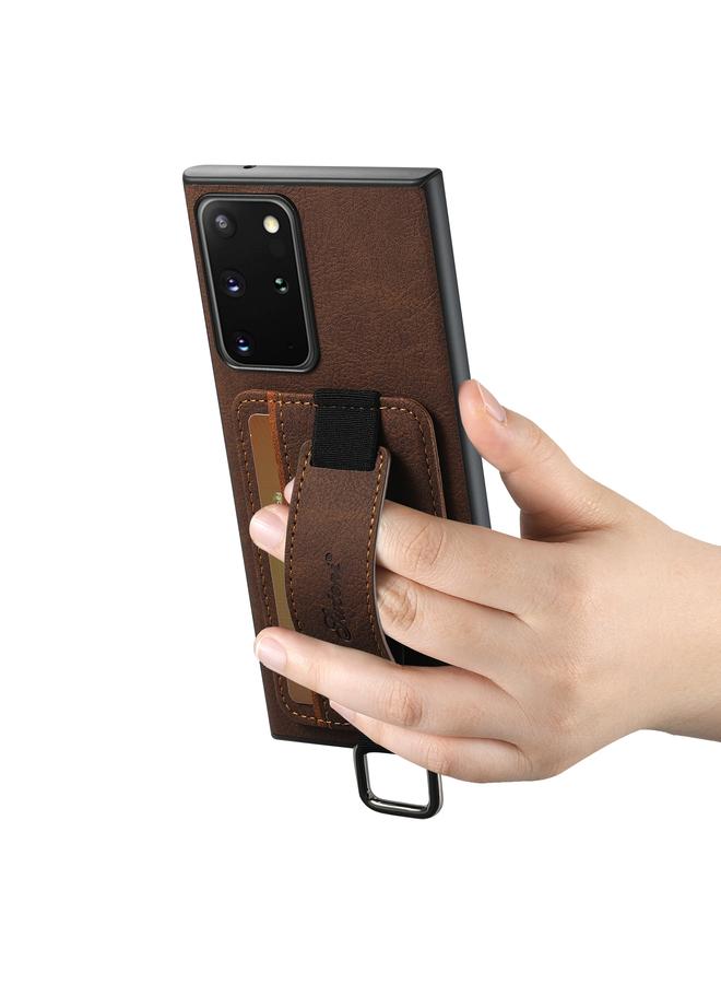 Suteni Case For Samsung Galaxy Note20 5G H13 Litchi Leather Wrist Strap Wallet Back Phone Case - Image 3