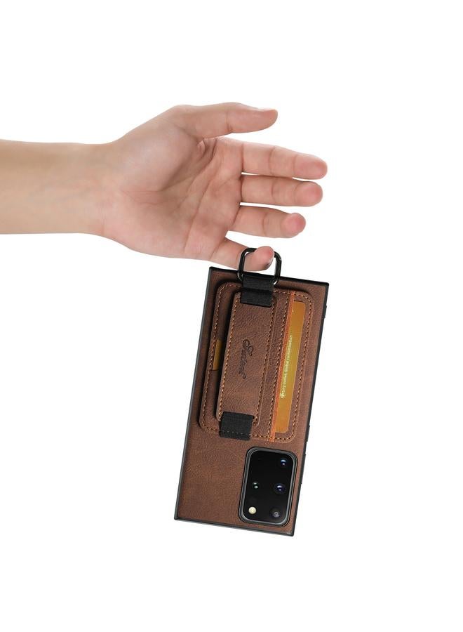 Suteni Case For Samsung Galaxy Note20 5G H13 Litchi Leather Wrist Strap Wallet Back Phone Case - Image 5