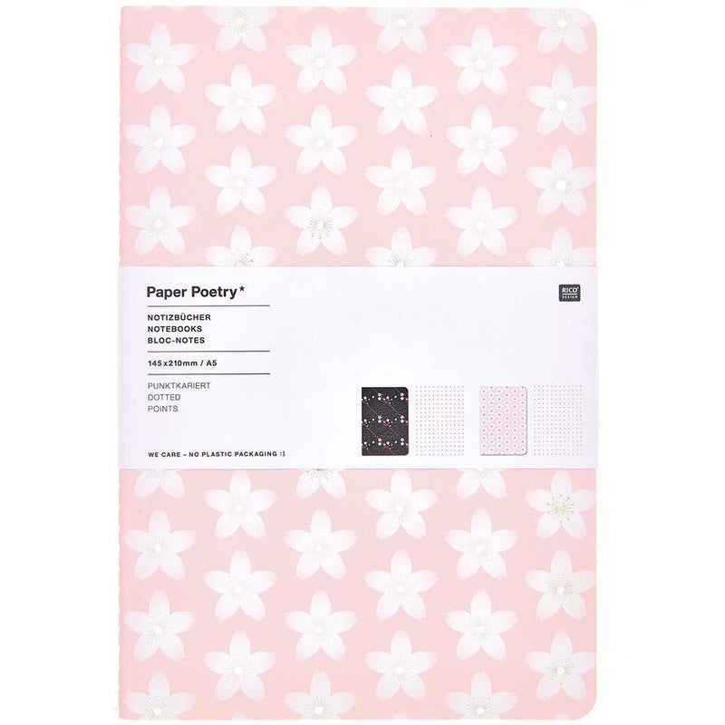 RICO DESIGN A5 Notebook (Set Of 2) - Pink/Black