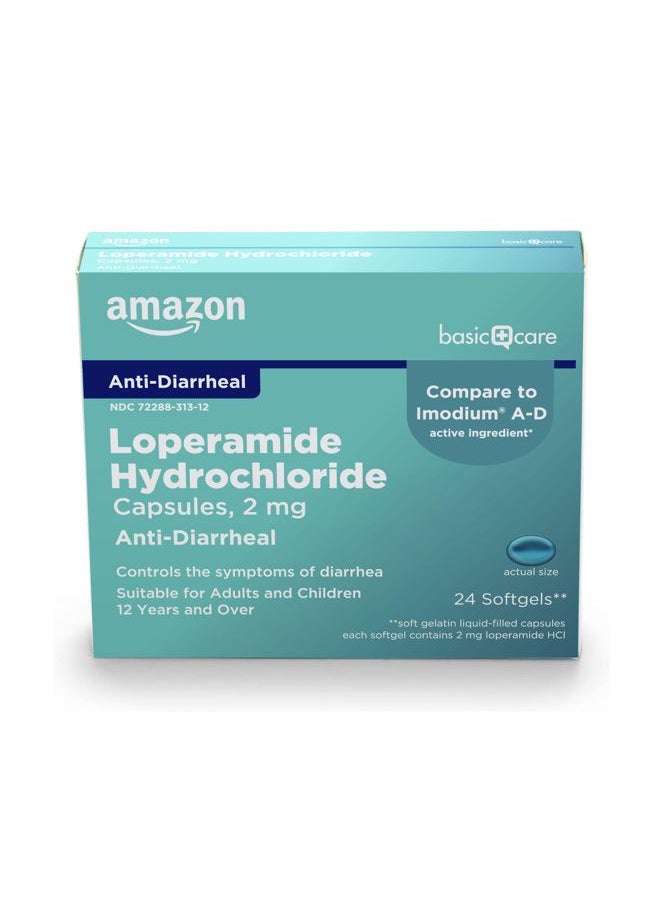 a+health Loperamide Hcl 2 Mg Softgels, Anti-Diarrheal, Made in USA, 24 Count (Pack of 1)  - Image 1