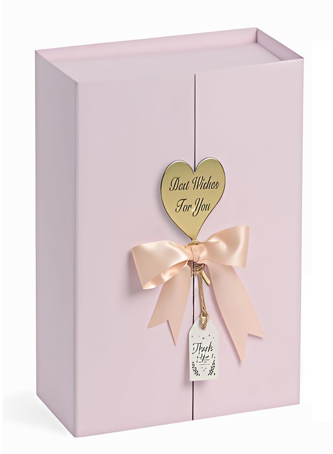 CHARMGIFTBOX 7x7x3 Inch Pink Gift Boxes with Lids, Small Pink Gift Box with Ribbon Card Fancy Gift Wrap Boxes for Anniversary, Bridal Showers, Weddings, Girlfriend, Bridesmaids Gifts, Mother's day - Image 1