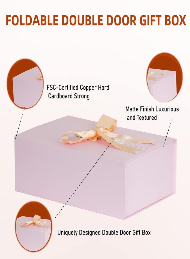 CHARMGIFTBOX 7x7x3 Inch Pink Gift Boxes with Lids, Small Pink Gift Box with Ribbon Card Fancy Gift Wrap Boxes for Anniversary, Bridal Showers, Weddings, Girlfriend, Bridesmaids Gifts, Mother's day - Image 5