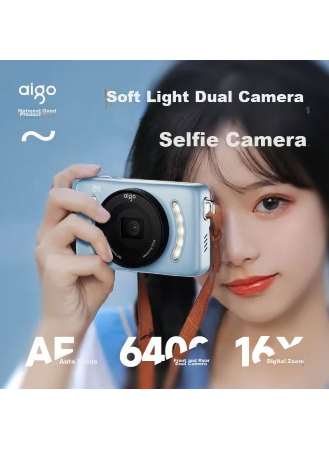 Aigo E3 Student Digital Camera, Compact Camera For Girls, High-definition For Campus, Travel, Birthday Gift, Affordable Alternative To Ccd, Dual Rear Cameras For Selfies, 32gb White - Image 5