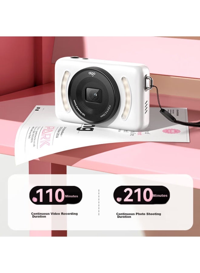 Aigo E3 Student Digital Camera, Compact Camera For Girls, High-definition For Campus, Travel, Birthday Gift, Affordable Alternative To Ccd, Dual Rear Cameras For Selfies, 32gb White - Image 3