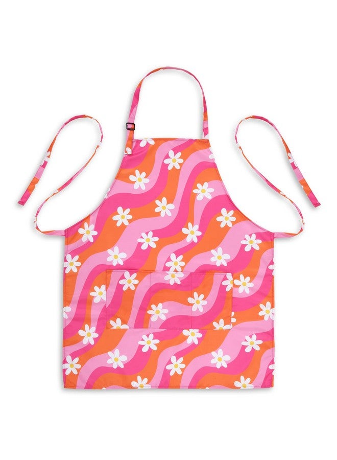 Plum Hill Groovy Pink Apron for Women - Cosmetology Apron for Hair Stylist, Nail Tech, Esthetician, Bleach Proof - Hairdresser Apron with Pockets - Image 1