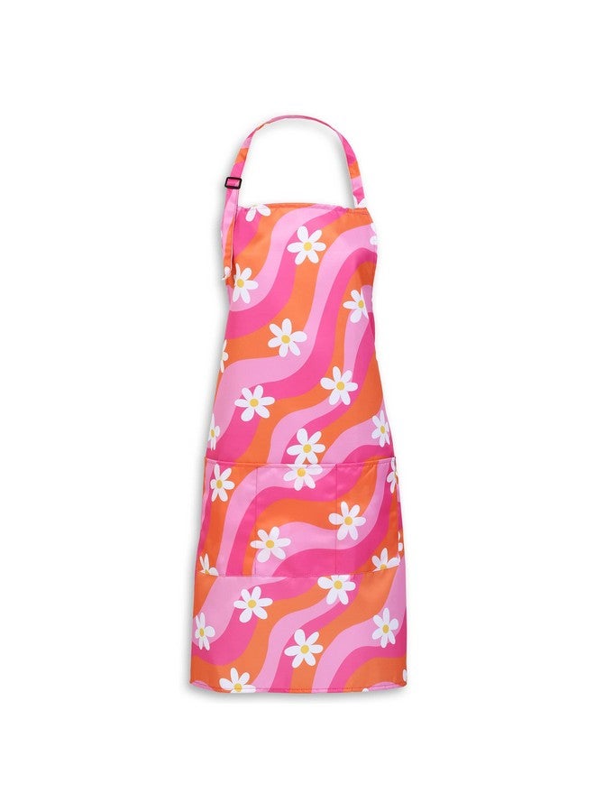 Plum Hill Groovy Pink Apron for Women - Cosmetology Apron for Hair Stylist, Nail Tech, Esthetician, Bleach Proof - Hairdresser Apron with Pockets - Image 2