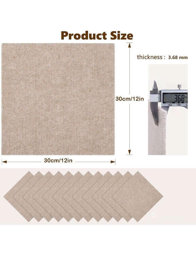 Optico Self Adhesive Carpet 12" x 12" Peel and Stick Soft Padded Carpet Tiles  Pile Height Square Carpet Floor Tile for Commercial Home Flooring Indoor Outdoor Carpet Tiles Peel and Stick, Squares Carpet Floor Tile - Image 2