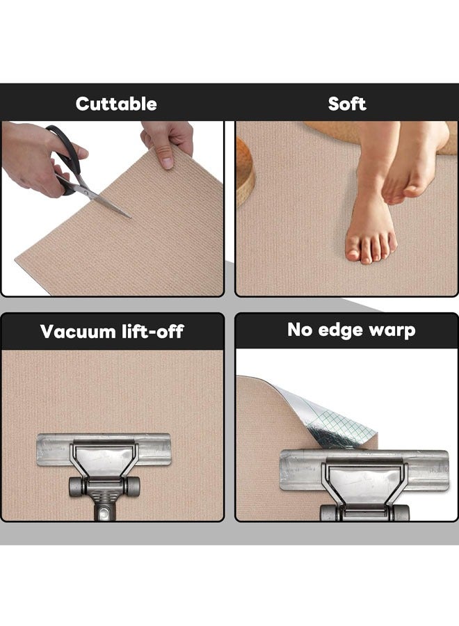 Optico Self Adhesive Carpet 12" x 12" Peel and Stick Soft Padded Carpet Tiles  Pile Height Square Carpet Floor Tile for Commercial Home Flooring Indoor Outdoor Carpet Tiles Peel and Stick, Squares Carpet Floor Tile - Image 4