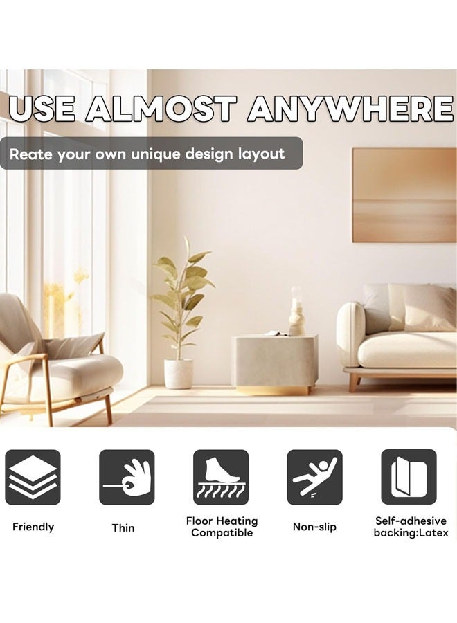 Optico Self Adhesive Carpet 12" x 12" Peel and Stick Soft Padded Carpet Tiles  Pile Height Square Carpet Floor Tile for Commercial Home Flooring Indoor Outdoor Carpet Tiles Peel and Stick, Squares Carpet Floor Tile - Image 5