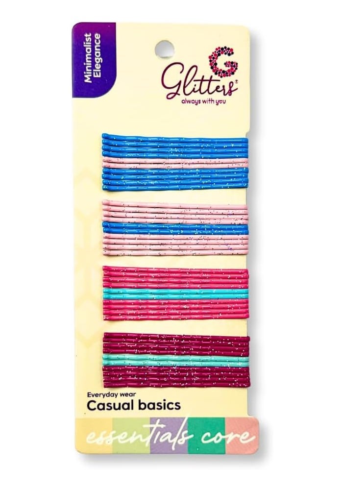 Glitters Hair Pins Set, 40 Pieces, Glittery Multi-Colour Bobby Pins - Image 1