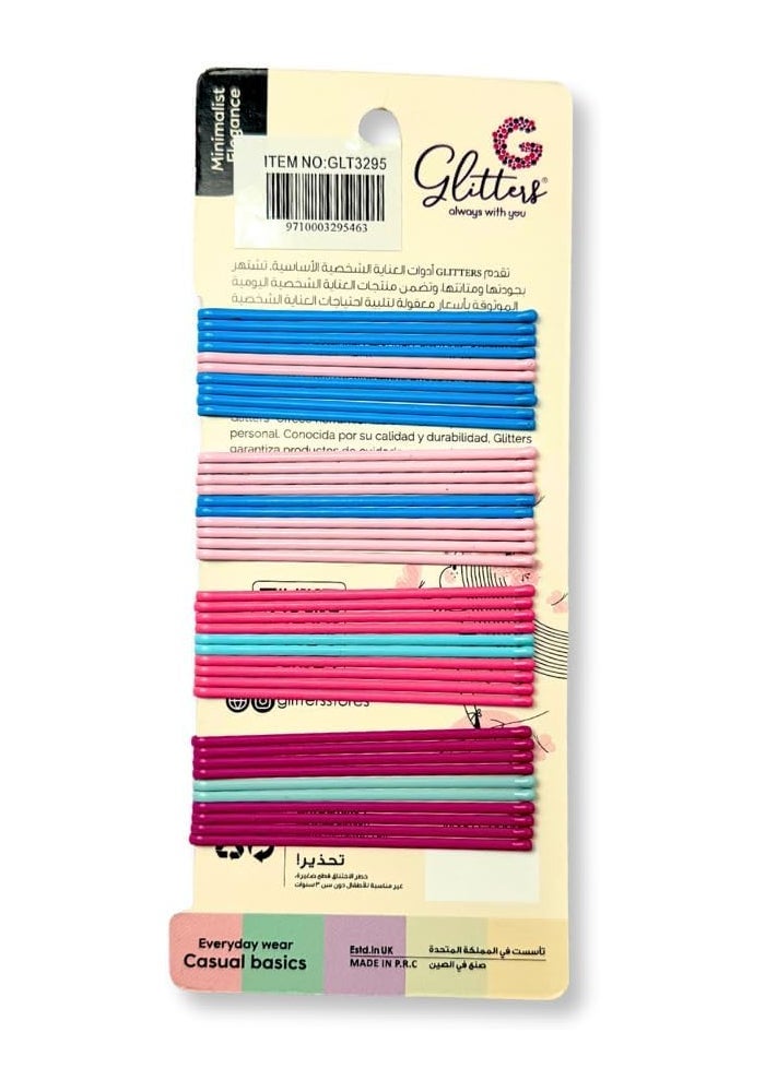 Glitters Hair Pins Set, 40 Pieces, Glittery Multi-Colour Bobby Pins - Image 2