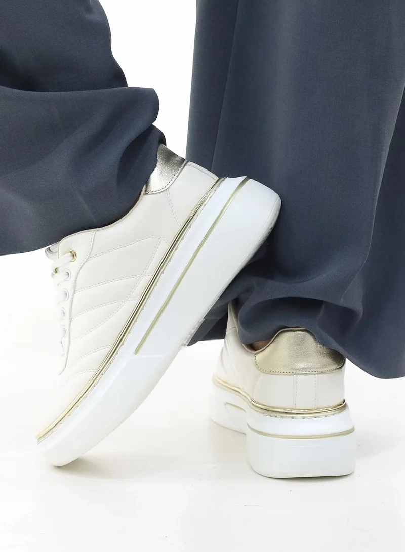 LAMARAPARIS  AMBEY LACE-UP WITH STRIPE DETAIL AND GOLD EYELETS SNEAKER for Women | Best Price UAE