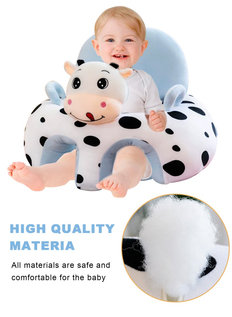 URbazaar Baby Sofa Learn Sitting Chair Nursery Support Seat Pillow Protector Plush Cushion Infant Sitting Chair Baby Support Seat Infant Plush Seats for Toddlers (Cow) - Image 3