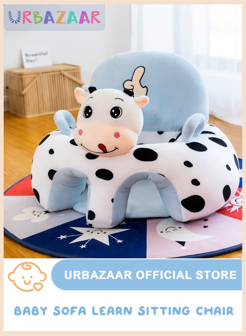 URbazaar Baby Sofa Learn Sitting Chair Nursery Support Seat Pillow Protector Plush Cushion Infant Sitting Chair Baby Support Seat Infant Plush Seats for Toddlers (Cow) - Image 1