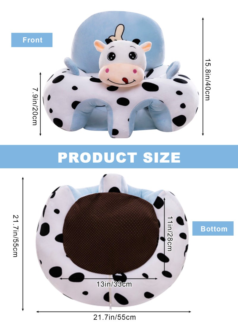 URbazaar Baby Sofa Learn Sitting Chair Nursery Support Seat Pillow Protector Plush Cushion Infant Sitting Chair Baby Support Seat Infant Plush Seats for Toddlers (Cow) - Image 2