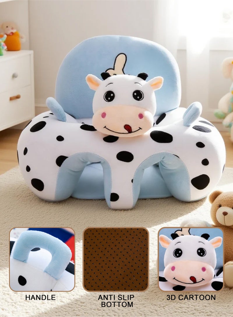 URbazaar Baby Sofa Learn Sitting Chair Nursery Support Seat Pillow Protector Plush Cushion Infant Sitting Chair Baby Support Seat Infant Plush Seats for Toddlers (Cow) - Image 4
