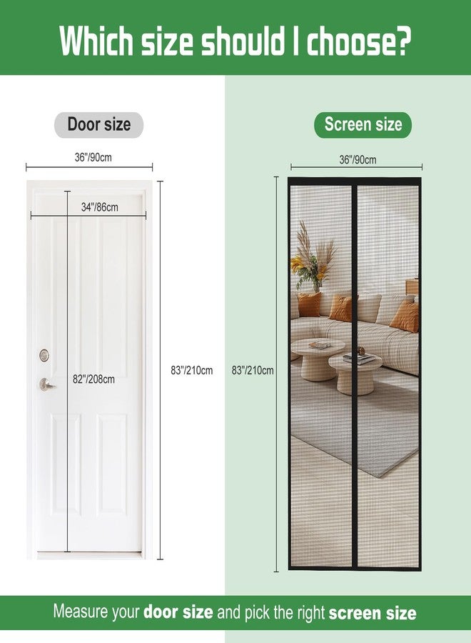 YOUBST Fly Screen for Balcony Door with Magnet, Fly Screen Door, No Drilling, Self-Closing, Robust Insect Protection with Velcro and Strong Magnets, Ideal for Patio Door and Living Room, 90 x 210 cm - Image 5