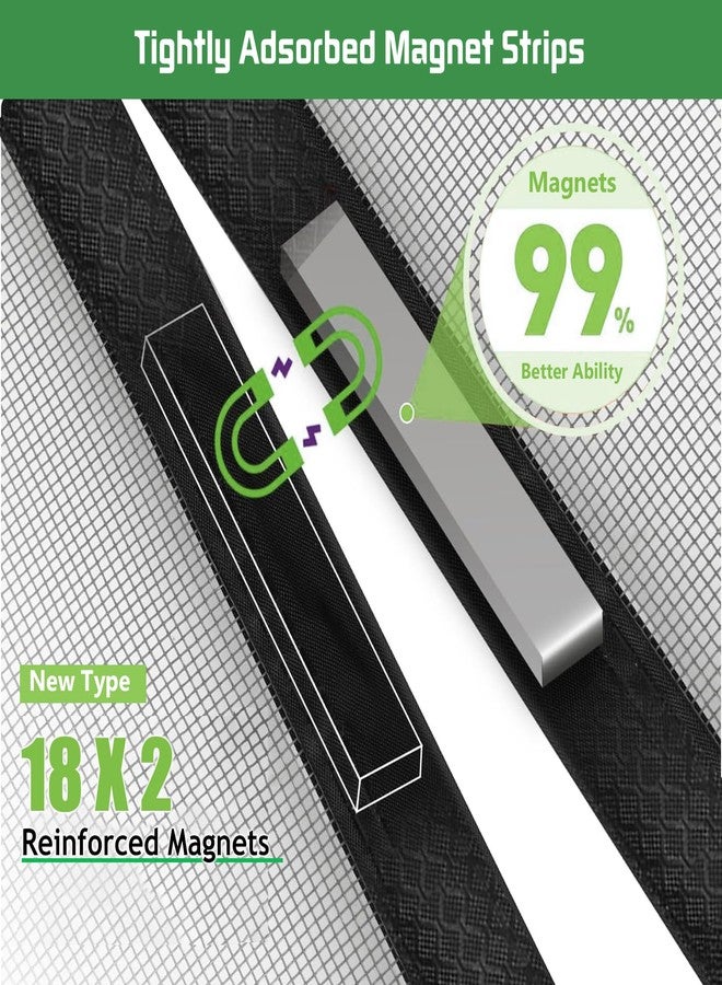 YOUBST Fly Screen for Balcony Door with Magnet, Fly Screen Door, No Drilling, Self-Closing, Robust Insect Protection with Velcro and Strong Magnets, Ideal for Patio Door and Living Room, 90 x 210 cm - Image 3