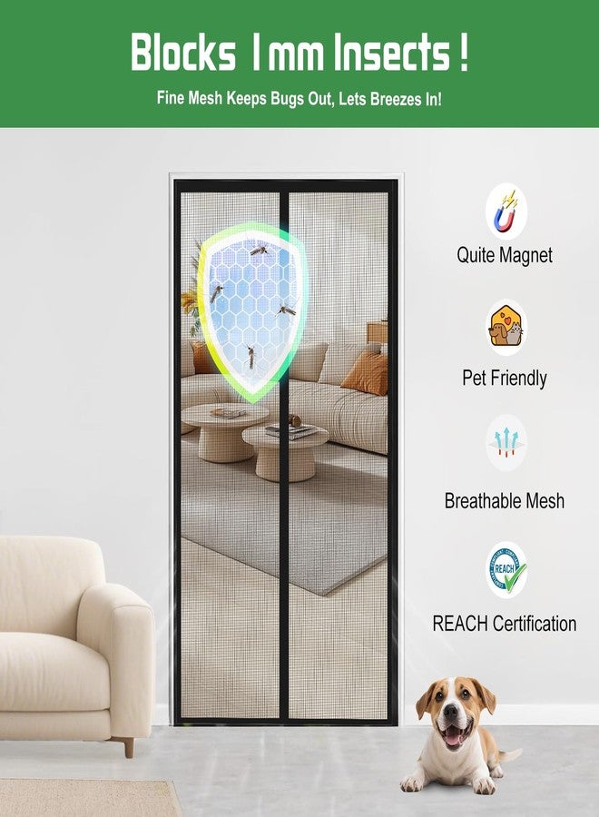 YOUBST Fly Screen for Balcony Door with Magnet, Fly Screen Door, No Drilling, Self-Closing, Robust Insect Protection with Velcro and Strong Magnets, Ideal for Patio Door and Living Room, 90 x 210 cm - Image 4