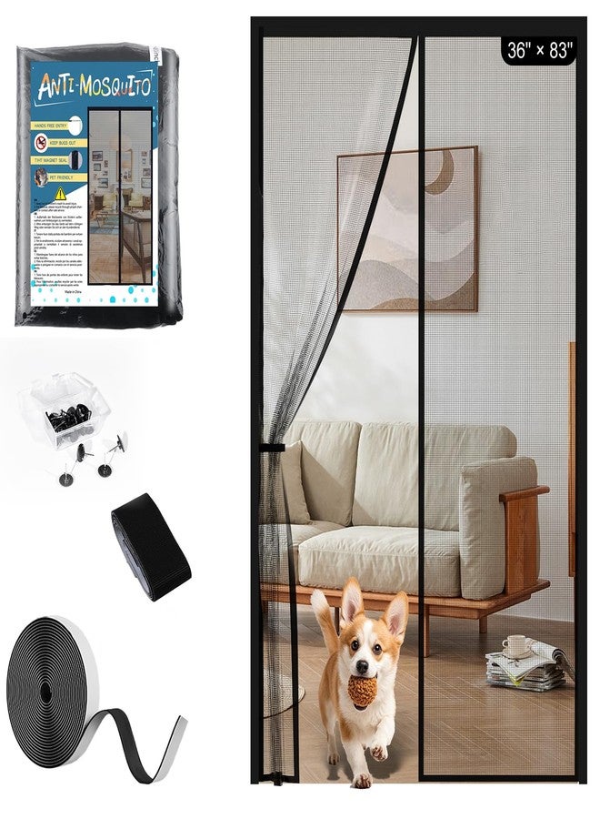 YOUBST Fly Screen for Balcony Door with Magnet, Fly Screen Door, No Drilling, Self-Closing, Robust Insect Protection with Velcro and Strong Magnets, Ideal for Patio Door and Living Room, 90 x 210 cm - Image 1