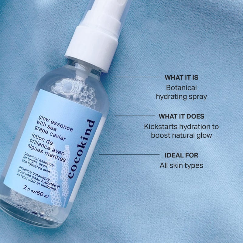 Cocokind Glow Essence with Sea Grape Caviar, Hydrating Primer and Facial Mist, Facial Moisturizer with Sea Buckthorn, Linoleic Acid, and Vitamin E - Image 2