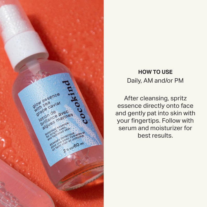 Cocokind Glow Essence with Sea Grape Caviar, Hydrating Primer and Facial Mist, Facial Moisturizer with Sea Buckthorn, Linoleic Acid, and Vitamin E - Image 4