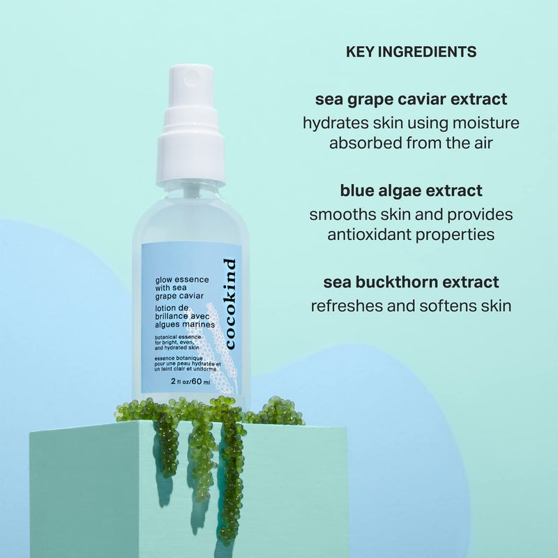 Cocokind Glow Essence with Sea Grape Caviar, Hydrating Primer and Facial Mist, Facial Moisturizer with Sea Buckthorn, Linoleic Acid, and Vitamin E - Image 3