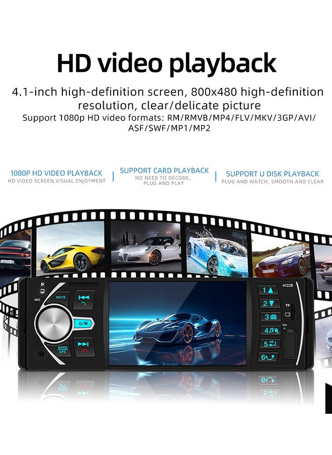 4.1’ HD Car MP5 Bluetooth Hands-free Car MP5 Player Plug-in Radio Backup Camera