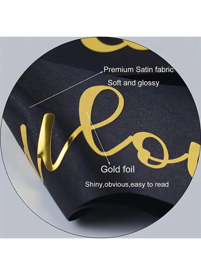 Black Golden 80th Birthday Sash 80 Fabulous Foil Lettering Party Celebration Accessory - Image 5