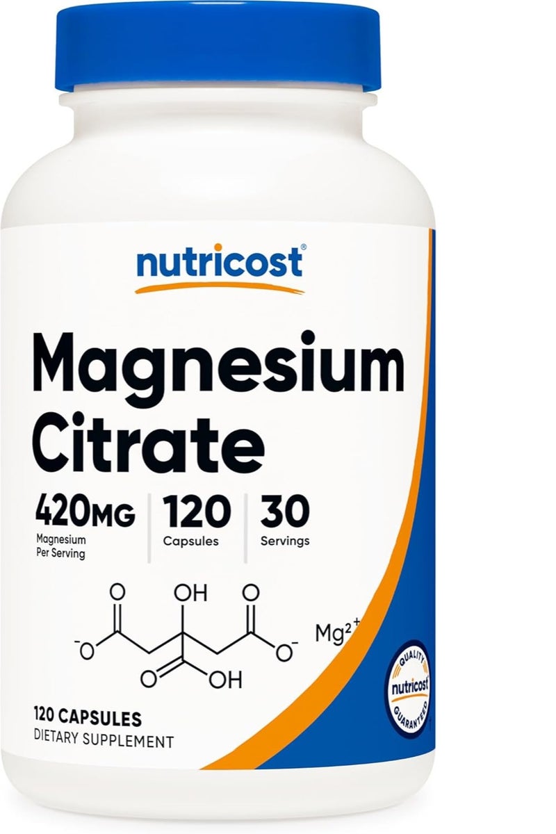 Nutricost Magnesium Citrate 420mg, 120 Veggie Capsules 30 Servings  - Image 1