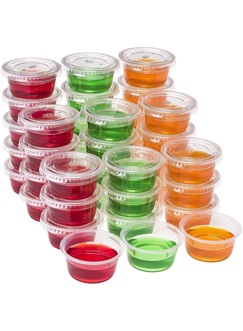 MARKQ [2000 Pack] 2 oz. Clear Plastic Disposable Portion Cups with Lids- Available in 1oz, 4oz- Souffle Cups, Medicine Cups - Image 5