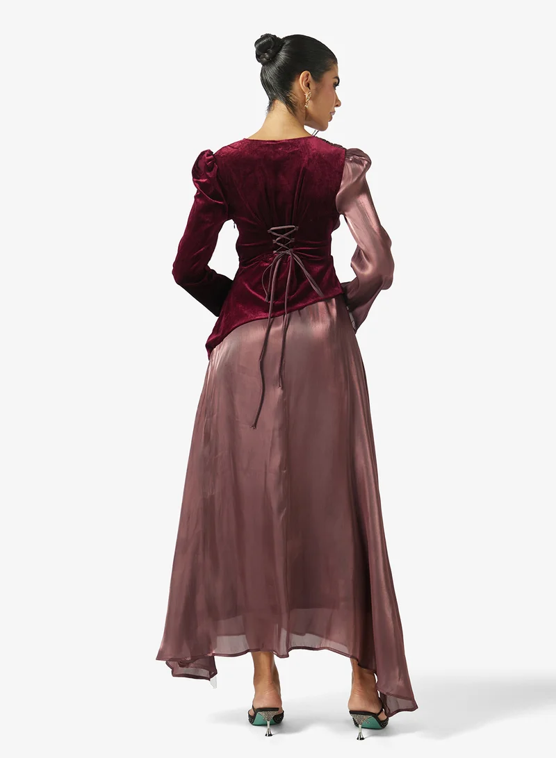 Khizana  Two Toned A-line Dress for Women | Best Price UAE