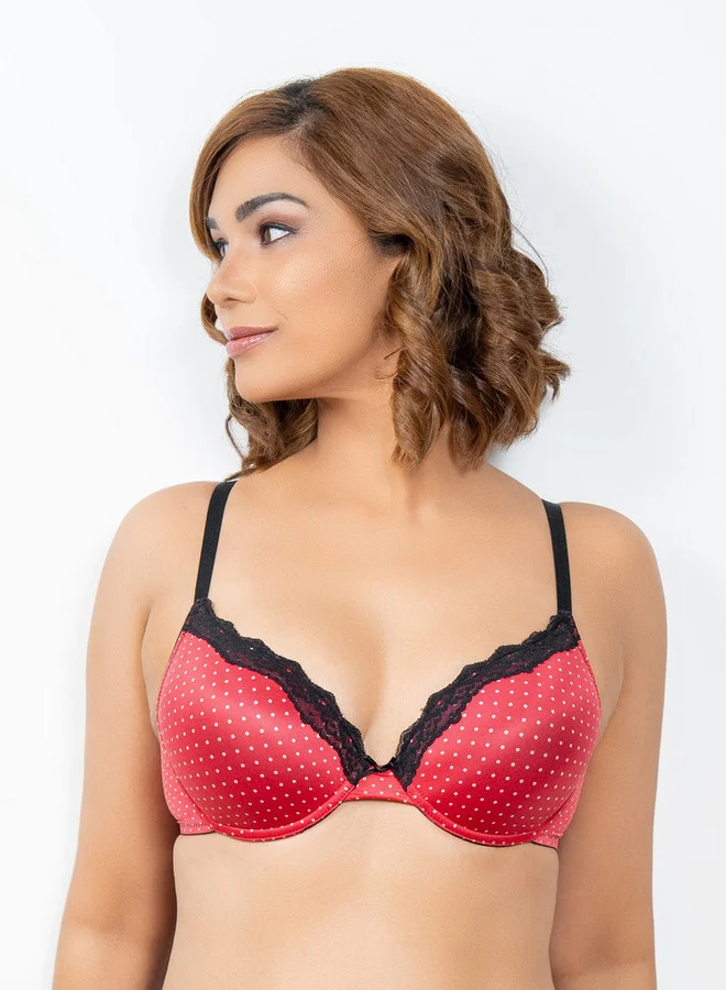 Aadaraya Aadaraya Lace Detail A-frame Bra with Hook and Eye Closure