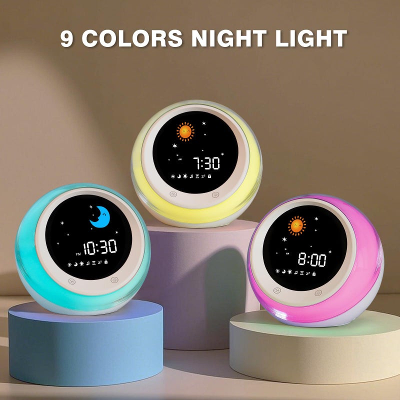 iHoo Toddlers Sleep Training Clock, Kids Alarm Clock with Night Light & Nap Timer, Ok to Wake Clock for 2-9 Years Girls Boys - Image 4