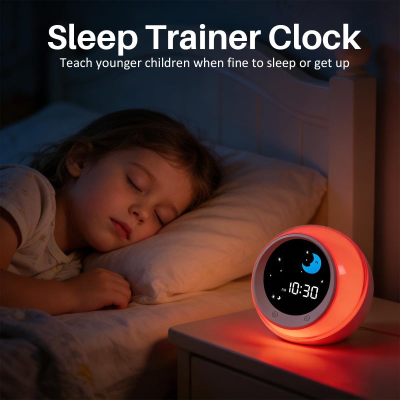 iHoo Toddlers Sleep Training Clock, Kids Alarm Clock with Night Light & Nap Timer, Ok to Wake Clock for 2-9 Years Girls Boys - Image 3