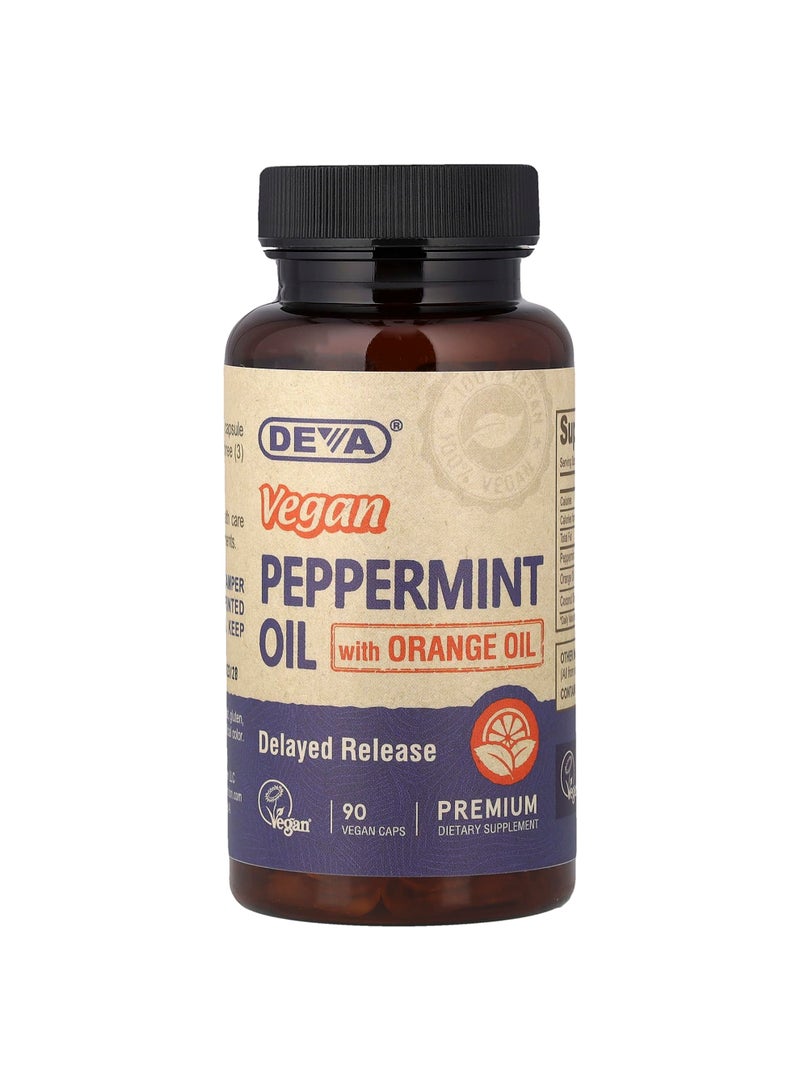 Deva Vegan Peppermint Oil with Orange Oil, 90 Vegan Caps