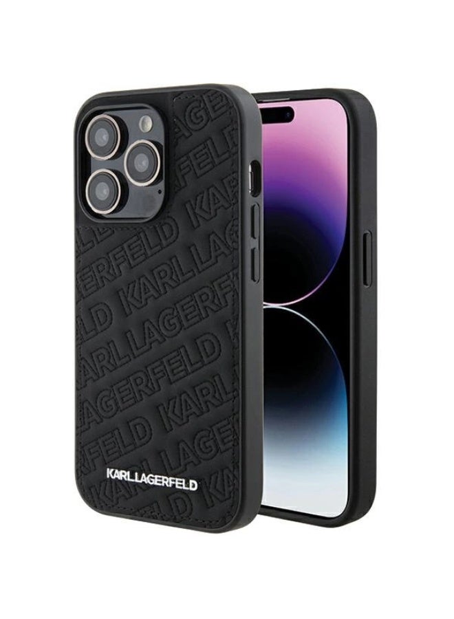 كارل لاغرفيلد جراب Karl Lagerfeld بتصميم K مبطن لموبايل iPhone 15 Pro Max – لون أسود - Image 1