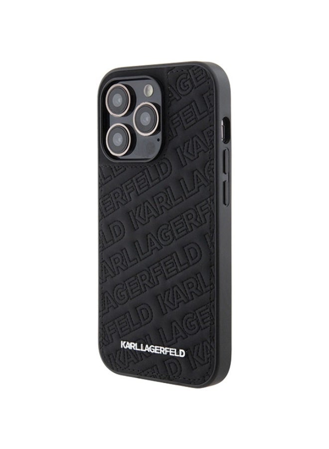 كارل لاغرفيلد جراب Karl Lagerfeld بتصميم K مبطن لموبايل iPhone 15 Pro Max – لون أسود - Image 2