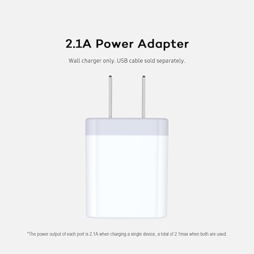AILKIN USB Wall Charger, Charger Adapter, AILKIN 2-Pack 2.1A Dual Port Quick Plug Cube for iPhone 15 14 13 12 11 Pro Max 10 SE X XS Plus Samsung Galaxy S23 S22 S21 Power Block Fast Charging Box Brick - Image 2