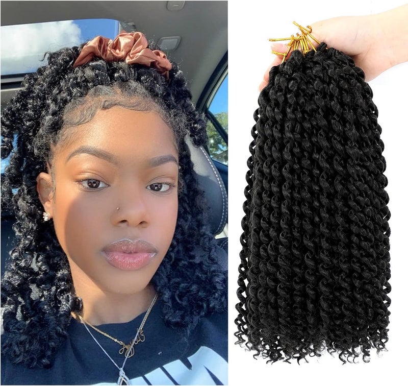 Dansama Passion Twist Hair Water Wave Braiding Hair for Butterfly Style Crochet Braids Bohemian Hair Extensions (12inch (Pack of 7), 1B) - Image 1