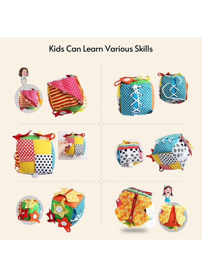 Generic - Kids Cubic Activity Learning Toy with Zipper Shoelaces Buttons and More Baby Sensory Toy for Toddlers - Image 1