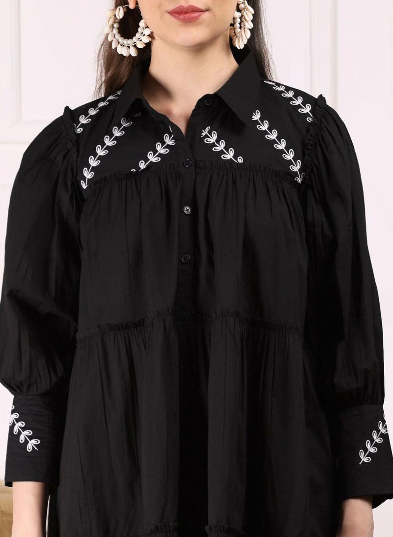 ISHIN Embroidered Tiered Dress  - Image 2