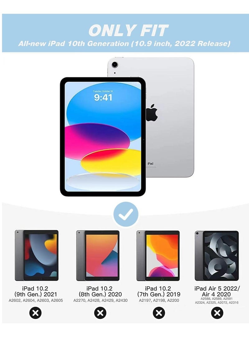 JAJEEK NEW iPad 10th Generation Case (10.9 Inch, 2022) – Smart Case with Pencil Holder, Soft TPU Back, Auto Wake/Sleep Support – Azure Blue - Image 2