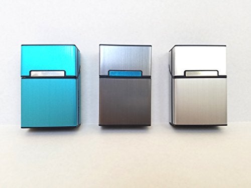 ReNext Brushed Aluminum Cigarette Case, Hard Box and Holder with Solid Magnetic Flip Top Closure (King Size) (Slate Grey) - Image 5