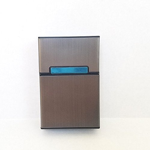 ReNext Brushed Aluminum Cigarette Case, Hard Box and Holder with Solid Magnetic Flip Top Closure (King Size) (Slate Grey) - Image 2