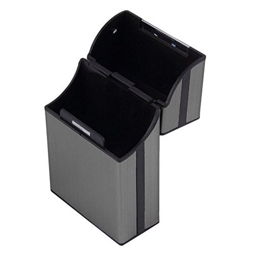 ReNext Brushed Aluminum Cigarette Case, Hard Box and Holder with Solid Magnetic Flip Top Closure (King Size) (Slate Grey) - Image 3