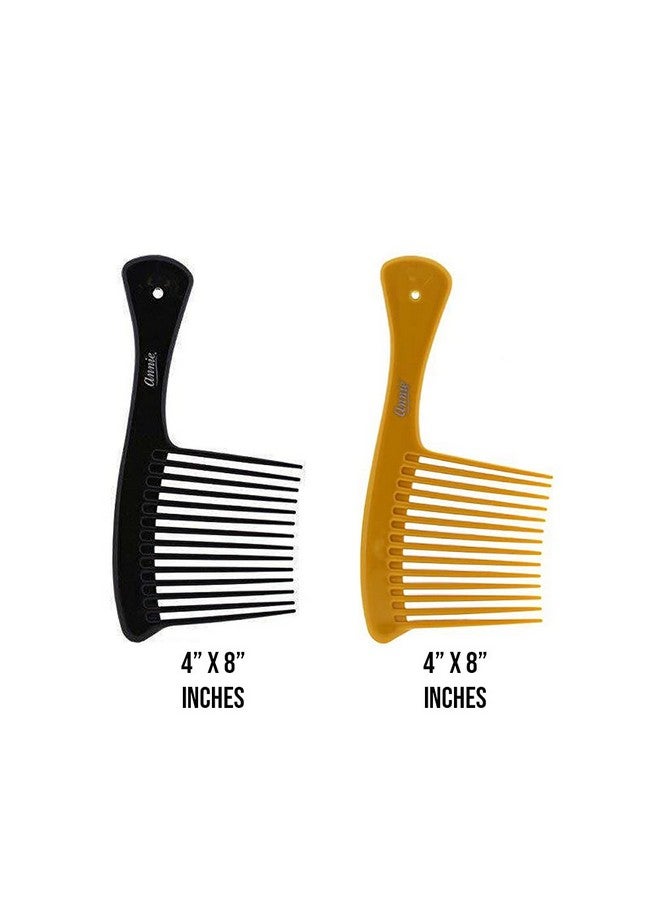 آني مشط كبير الحجم على طراز صالونات التجميل (3) أسنان واسعة لتصفيف وفك تشابك الشعر وقص لون عظمة الشعر - Image 5