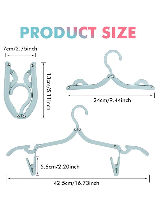 12Pcs Collapsible Clothes Hangers, Plastic Portable Folding Clothes Hangers, Coat Hanger Travel Drying Rack, Travel Accessories for Outdoors Activities Travel at Home Four Colors - Image 3
